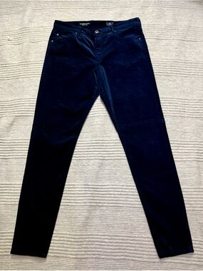 AG Farrah Skinny Velvet Jeans Size 32 Navy NWT High Rise Stretch